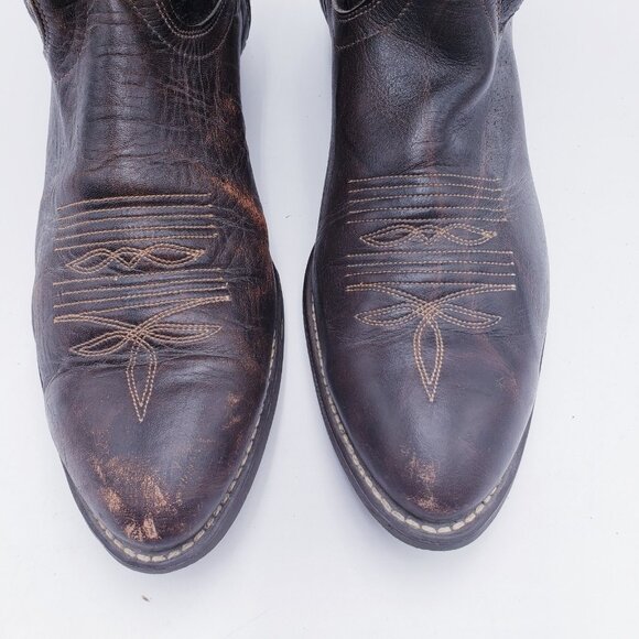 Laredo Men's Cowboy Boots Brown Leather Pointed Toe Embroidered Size 11 - Picture 7 of 9